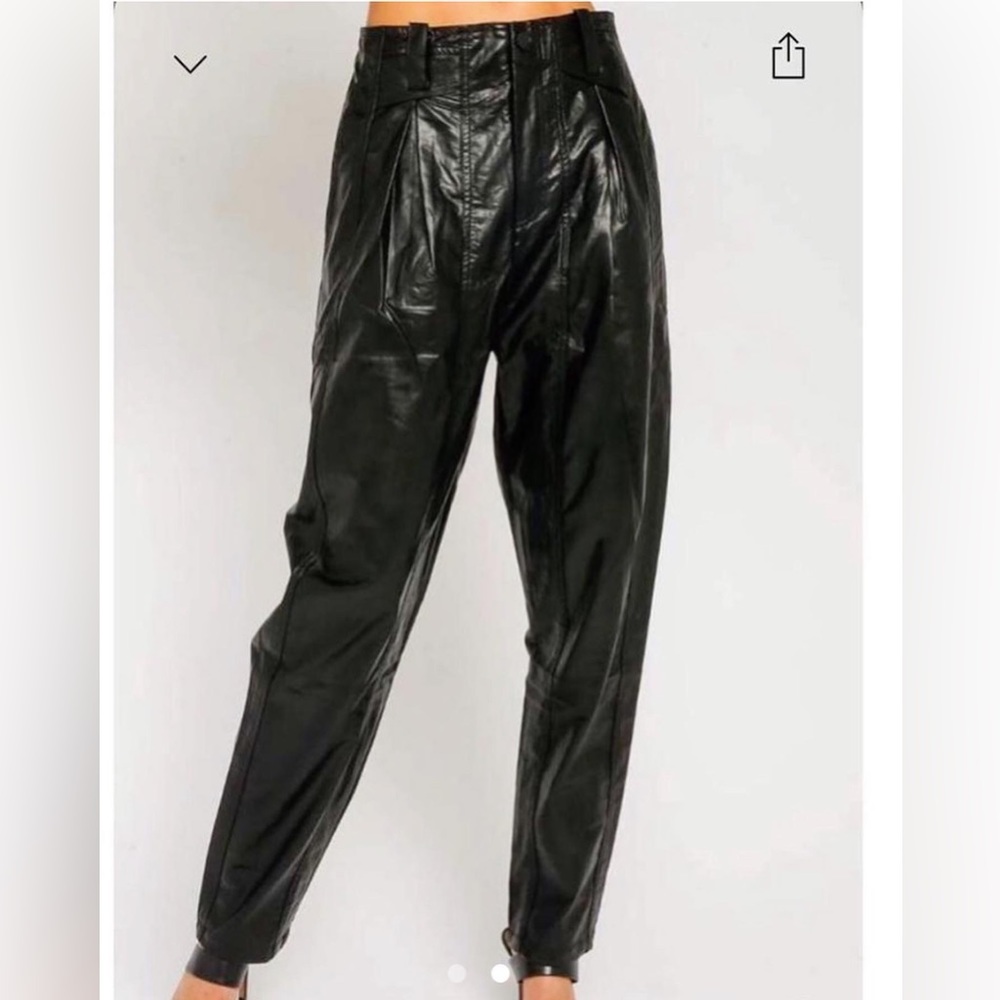 Faux leather straight leg pants. High wasted. Like new in perfect condition.